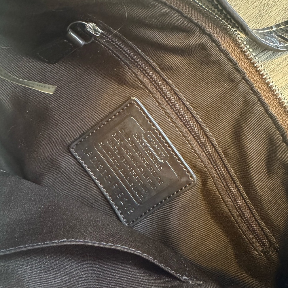 Coach Brown and Tan Signature Shoulder Bag Double Tag - Picture 4 of 7